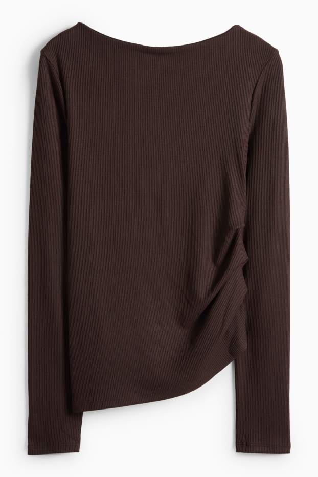 Dámské - Tričko - tmavohnědá