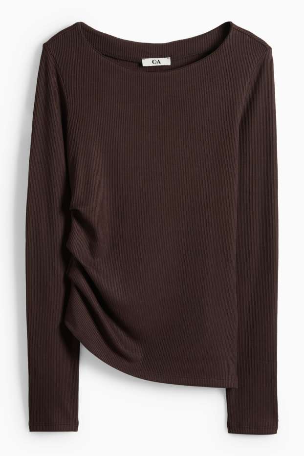 Dámské - Tričko - tmavohnědá