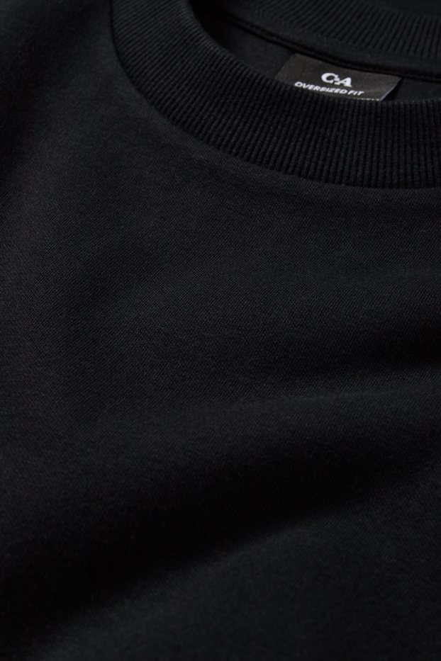 Pánské - Tričko - oversized - černá