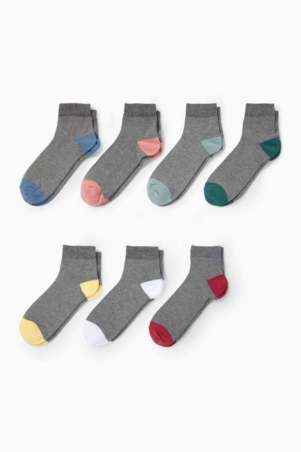 Men - Multipack of 7 - short socks - dark gray
