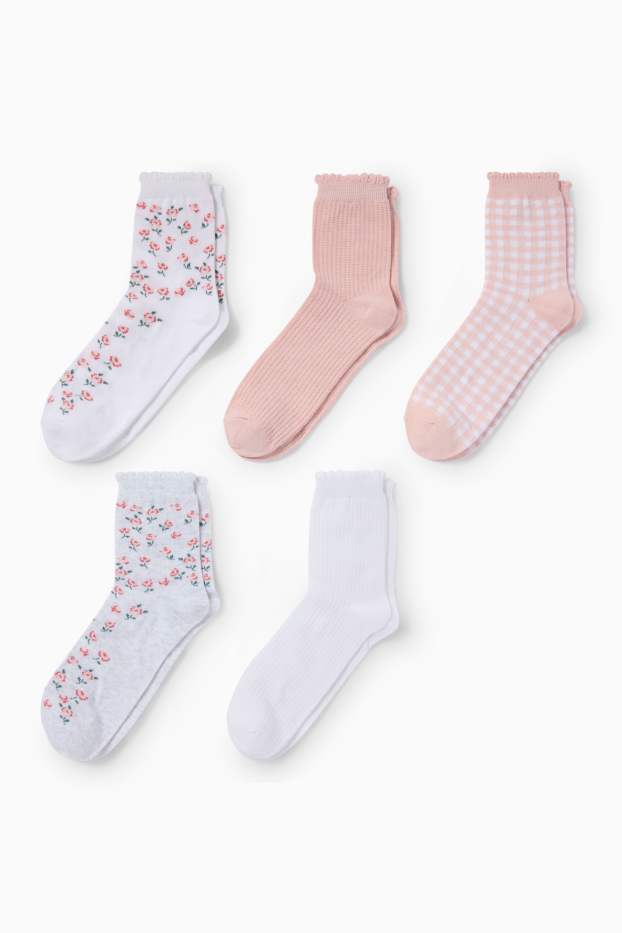 Damen - Multipack 5er - Socken - rosa