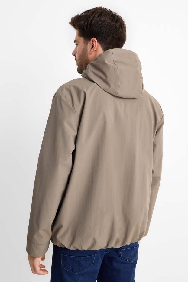 Herren - Jacke mit Kapuze - wasserabweisend - hellbraun