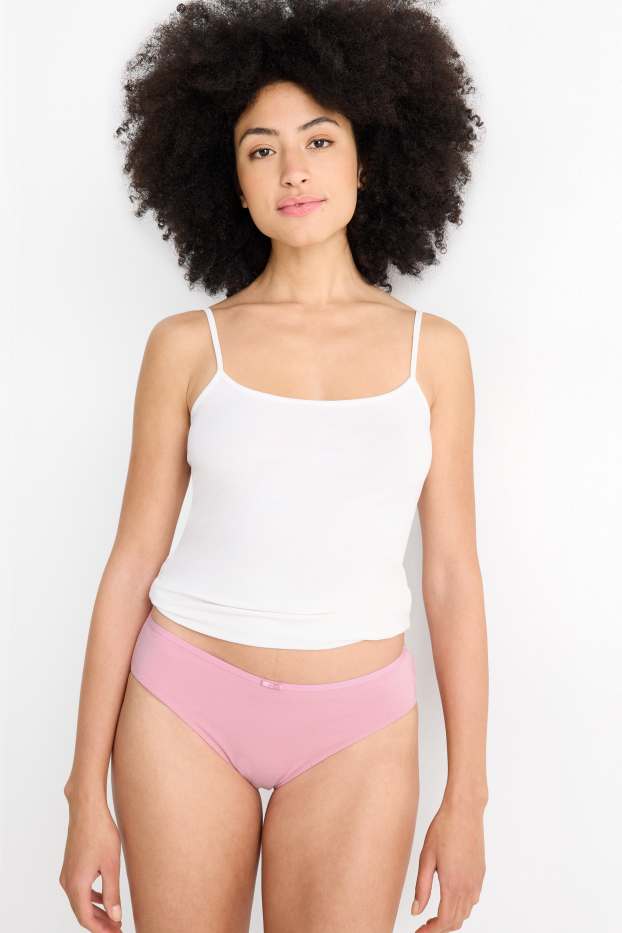 Damen - Multipack 4er - Slip - schwarz / rosa