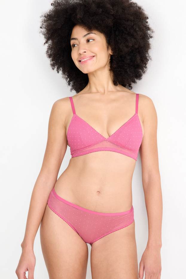 Damen - Slip - gepunktet - pink