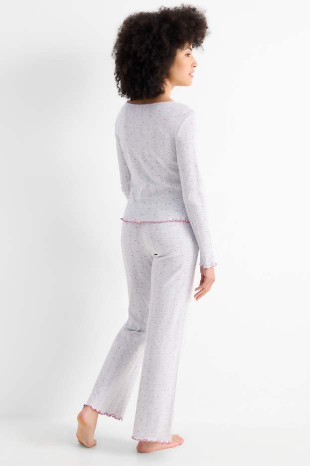 Femmes - Pyjama - à motif - gris clair