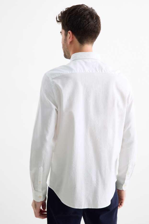 Pánské - Košile - regular fit - button-down - bílá