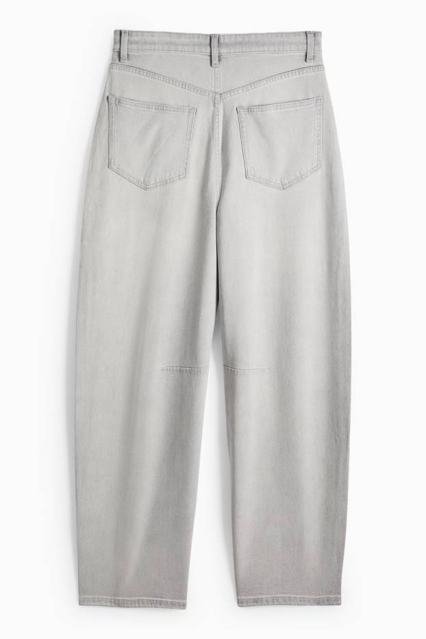 Damen - Balloon Jeans - Mid Waist - helljeansgrau