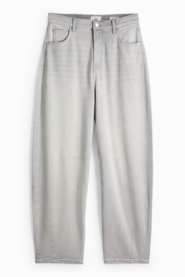 Damen - Balloon Jeans - Mid Waist - helljeansgrau