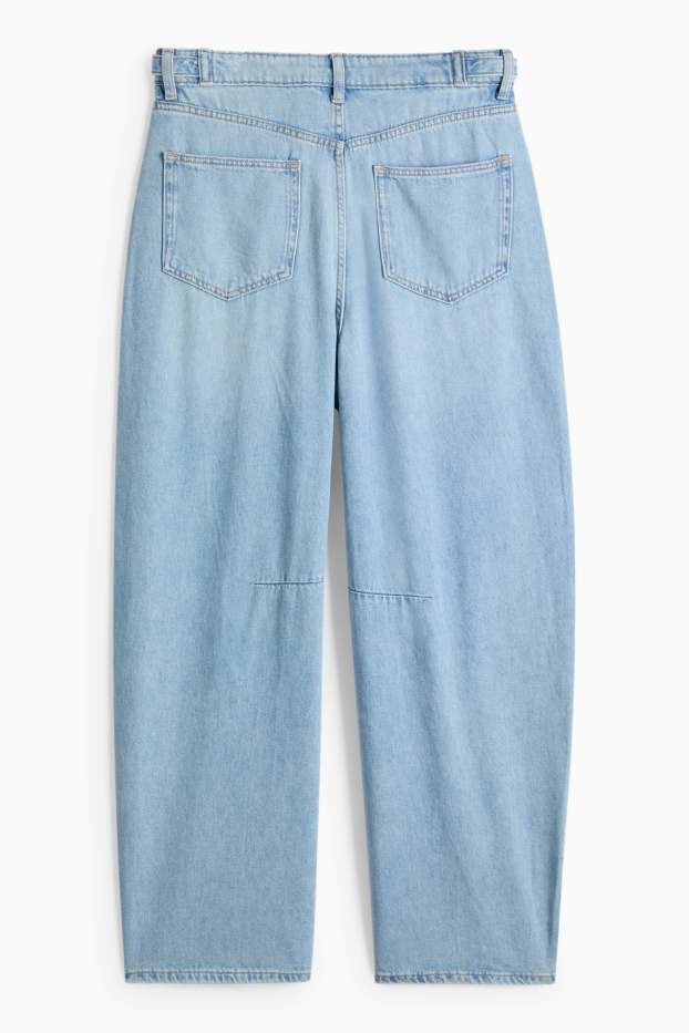 Damen - Balloon Jeans - Mid Waist - helljeansblau