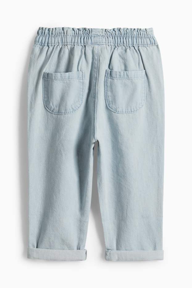 Miminka - dívky - Květiny - džíny pro miminka - džíny - světle modré
