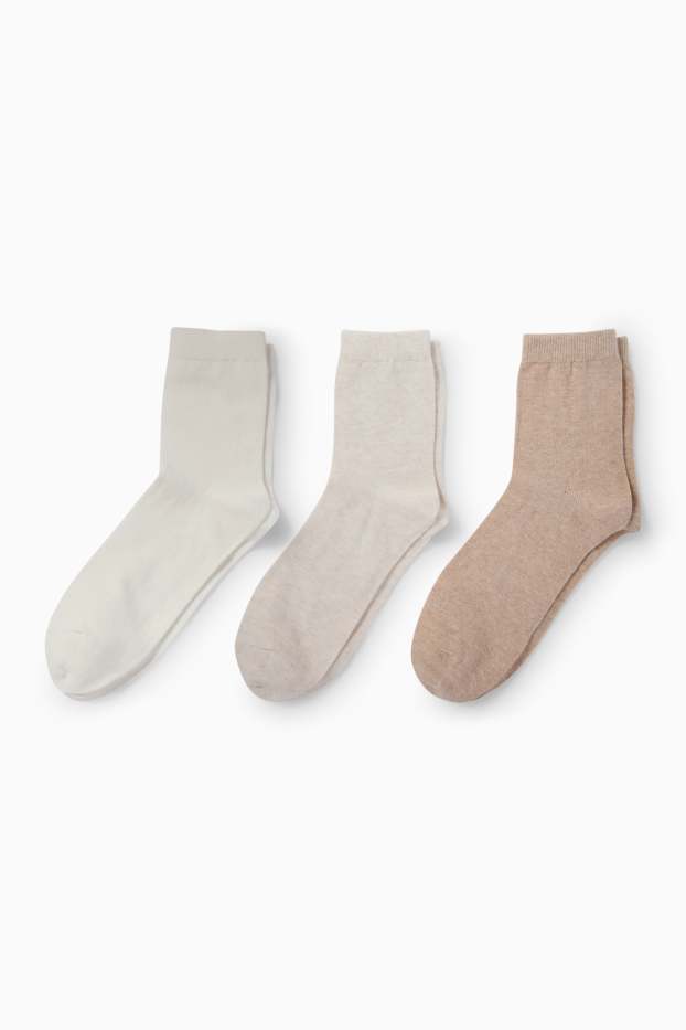 Damen - Multipack 3er - Socken - cremeweiss