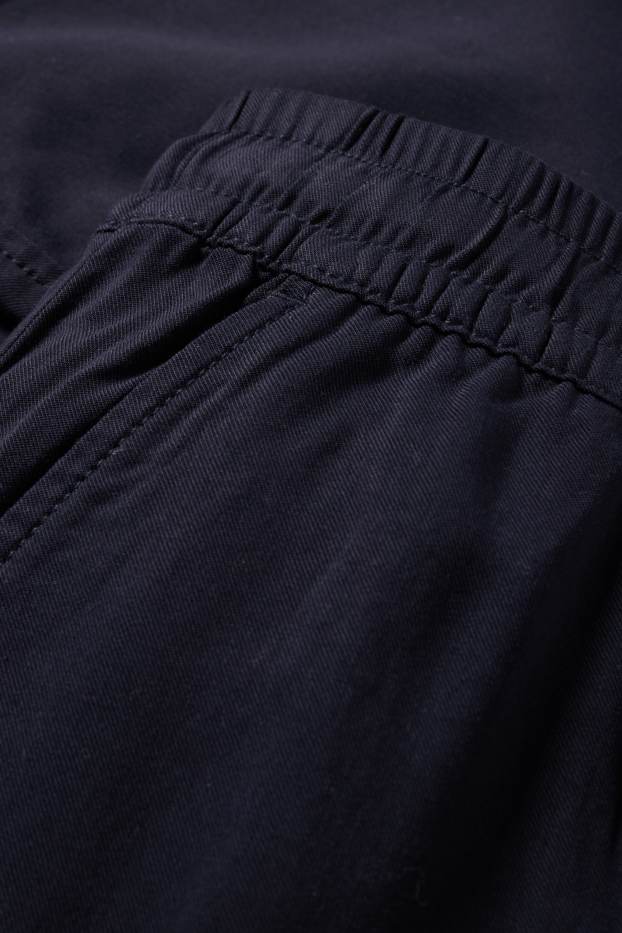 Femei - Pantaloni de stofă - talie înaltă - tapered leg - albastru închis