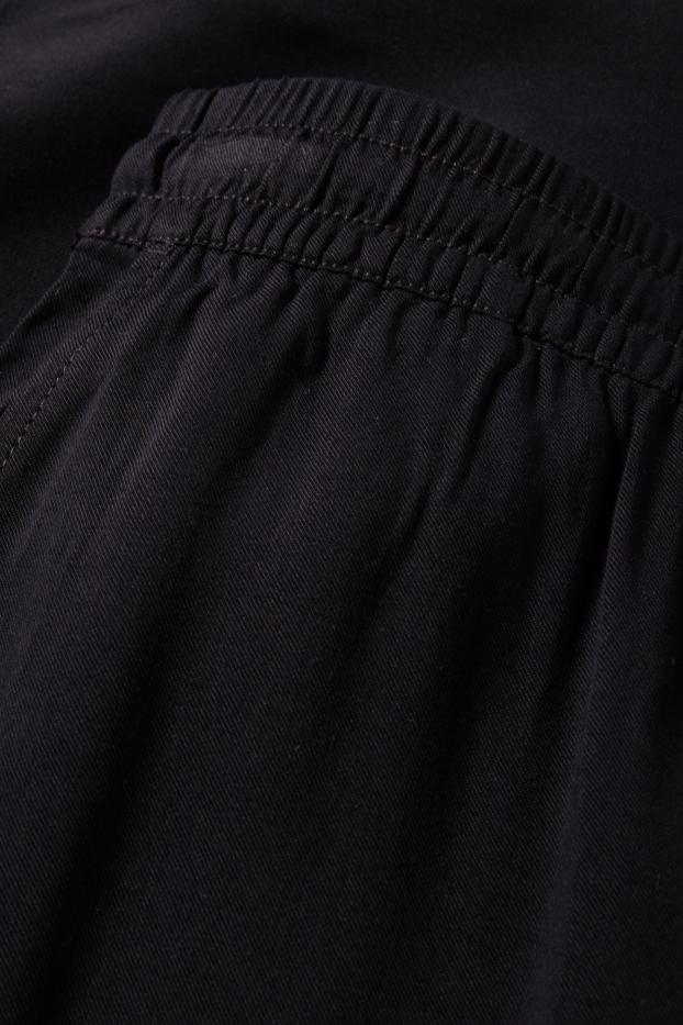 Femei - Pantaloni de stofă - talie înaltă - tapered leg - negru