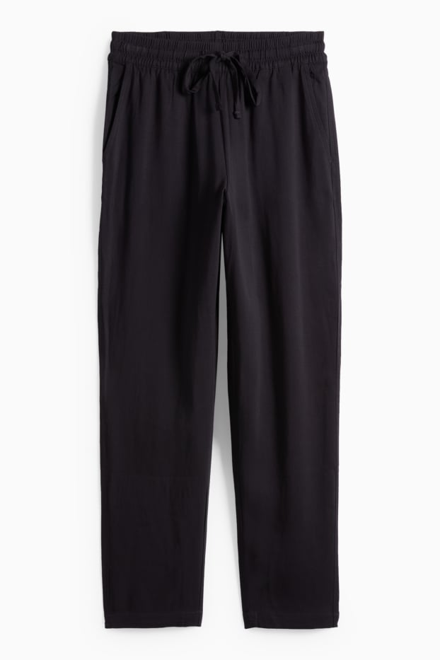 Femei - Pantaloni de stofă - talie înaltă - tapered leg - negru