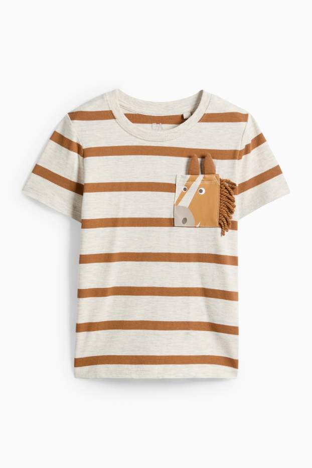 Kinderen: jongens - Shirt met korte mouwen - bruin