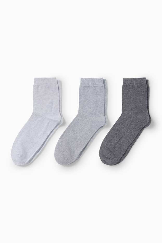 Damen - Multipack 3er - Socken - hellgrau-melange