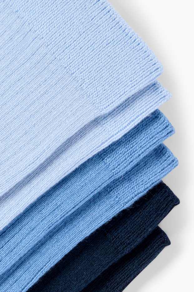 Dámské - Multipack 3 ks - ponožky - žebrované - modrá