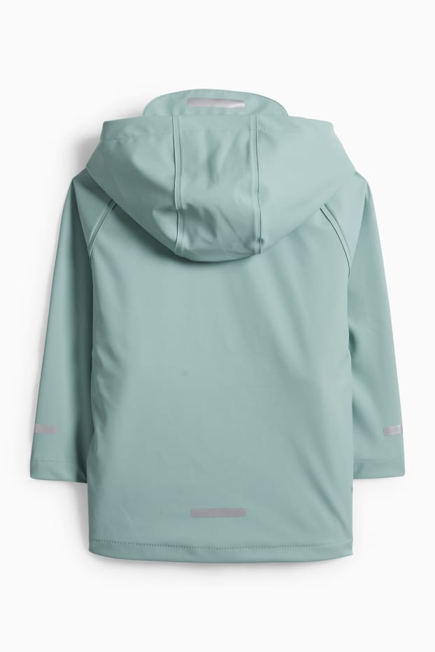 Enfants garçons - Veste de pluie à capuche - imperméable - turquoise
