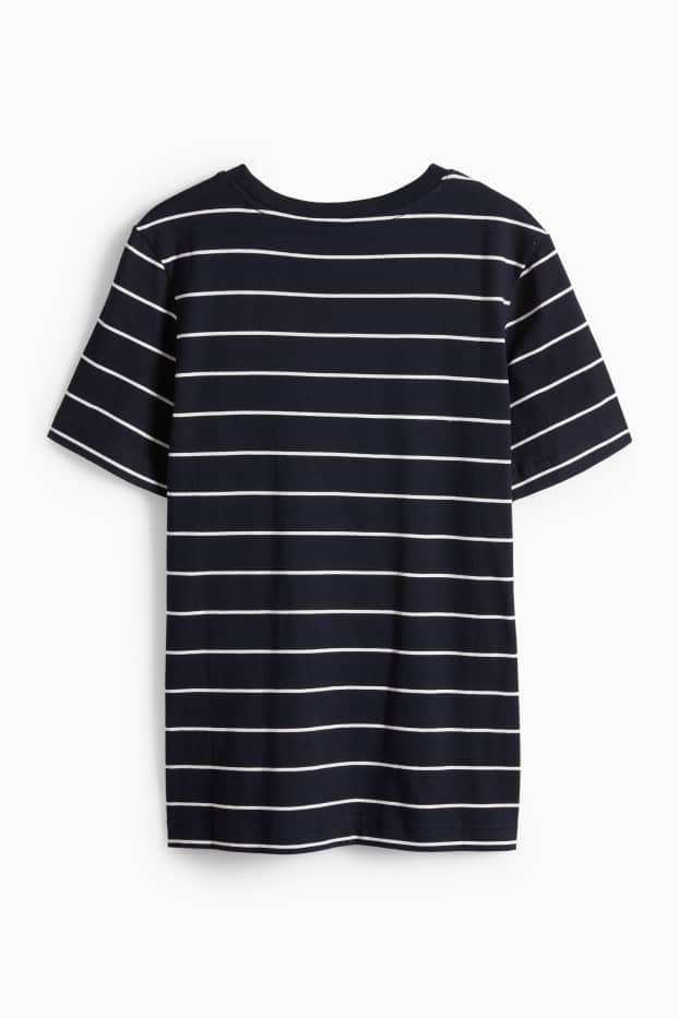 Femmes - T-shirt - bleu foncé / blanc