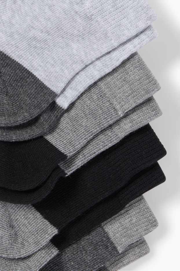 Pánské - Multipack 7 ks - nízké ponožky - černá/šedá