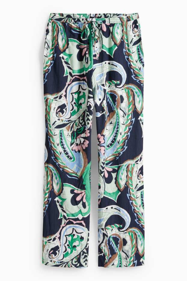 Dámské - Kalhoty - zelená/tmavomodrá