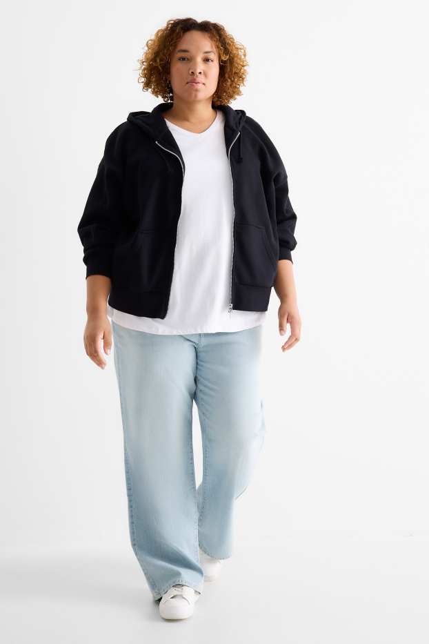 Femei - Wide leg jeans - talie înaltă - denim-albastru deschis