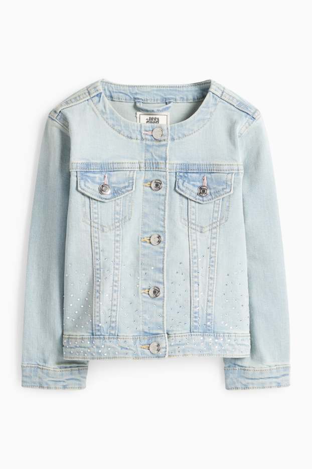 Děti - dívky - Džínová bunda - džíny - světle modré