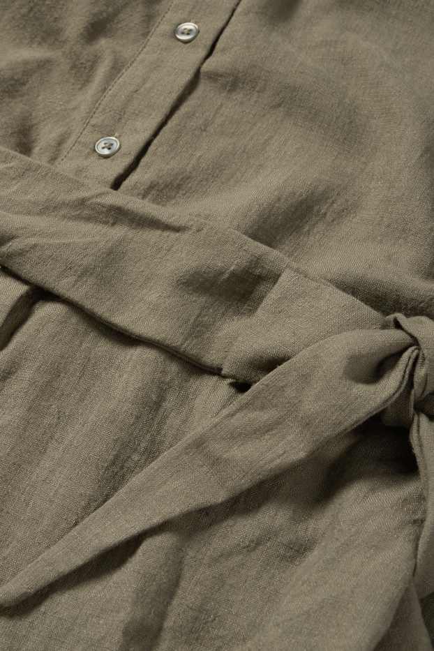 Women - Maternity shirt dress - dark green