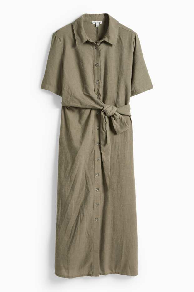 Women - Maternity shirt dress - dark green