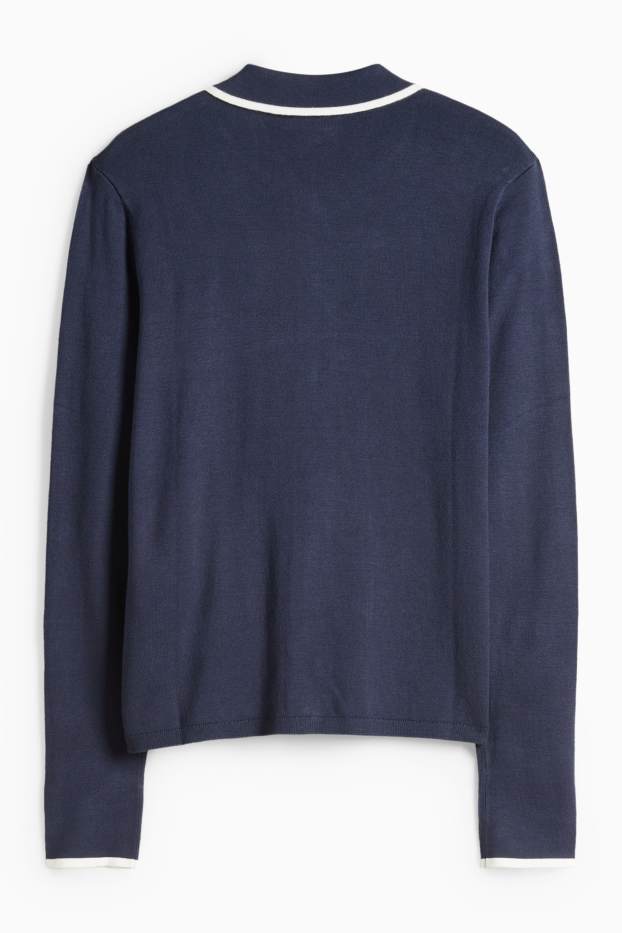 Dámské - Kardigan - tmavomodrá/bílá