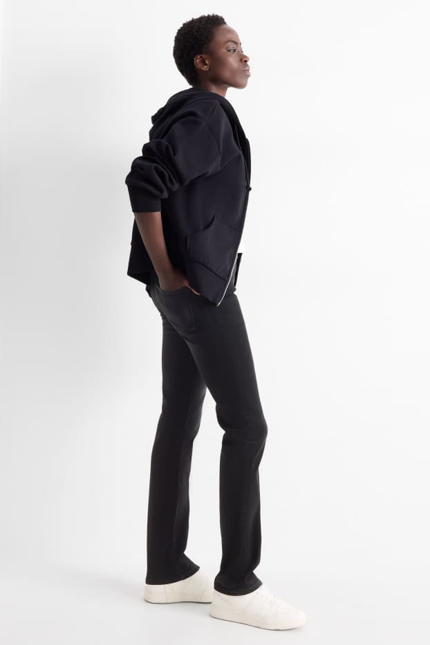 Dona - Straight jeans - mid waist - shaping jeans - texà gris fosc