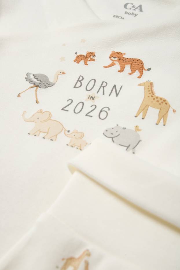 Unisexe - Animaux sauvages - tenue nouveau-né - 2 pièces - blanc