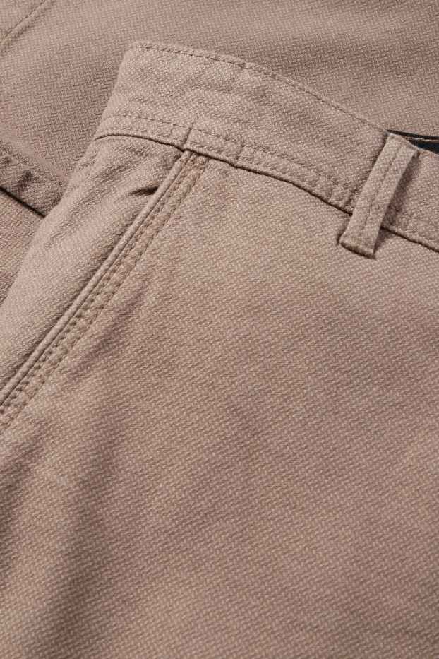 Hommes - Chino - slim fit - finition texturée - marron