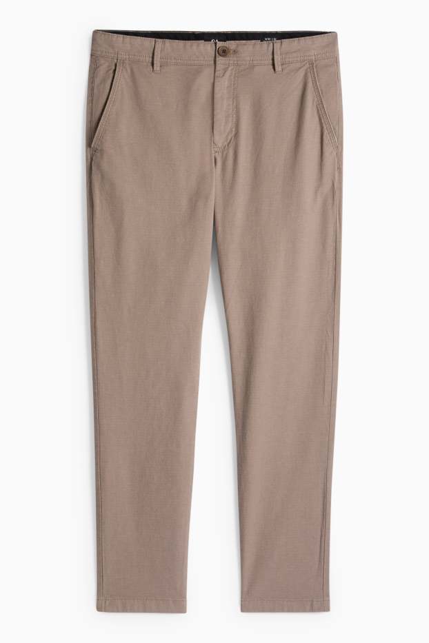 Hommes - Chino - slim fit - finition texturée - marron