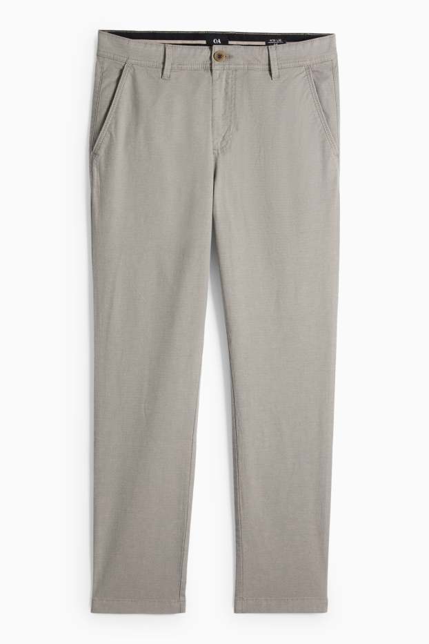Hommes - Chino - slim fit - finition texturée - gris
