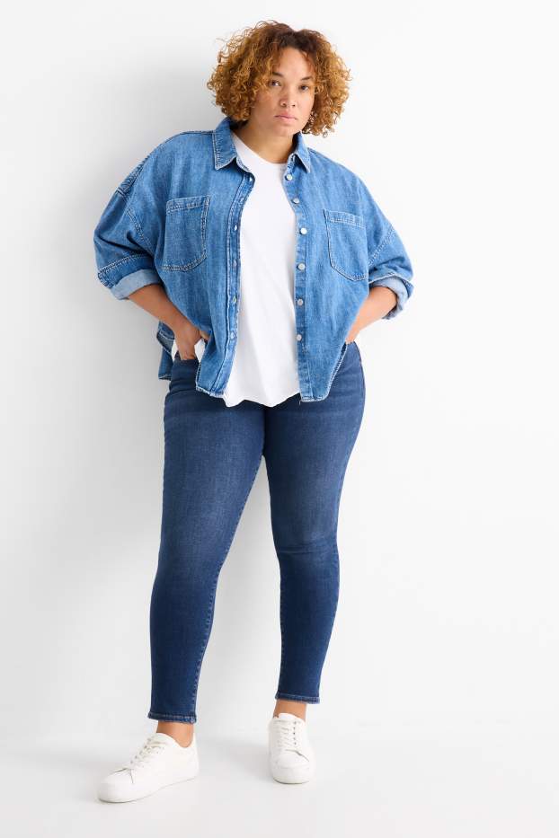 Dames - Skinny jeans - mid waist - shaping jeans - LYCRA® - jeansblauw