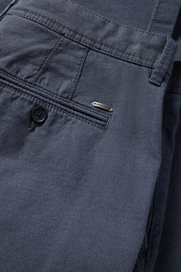 Pánské - Kalhoty chino - slim fit - strukturované - tmavomodrá