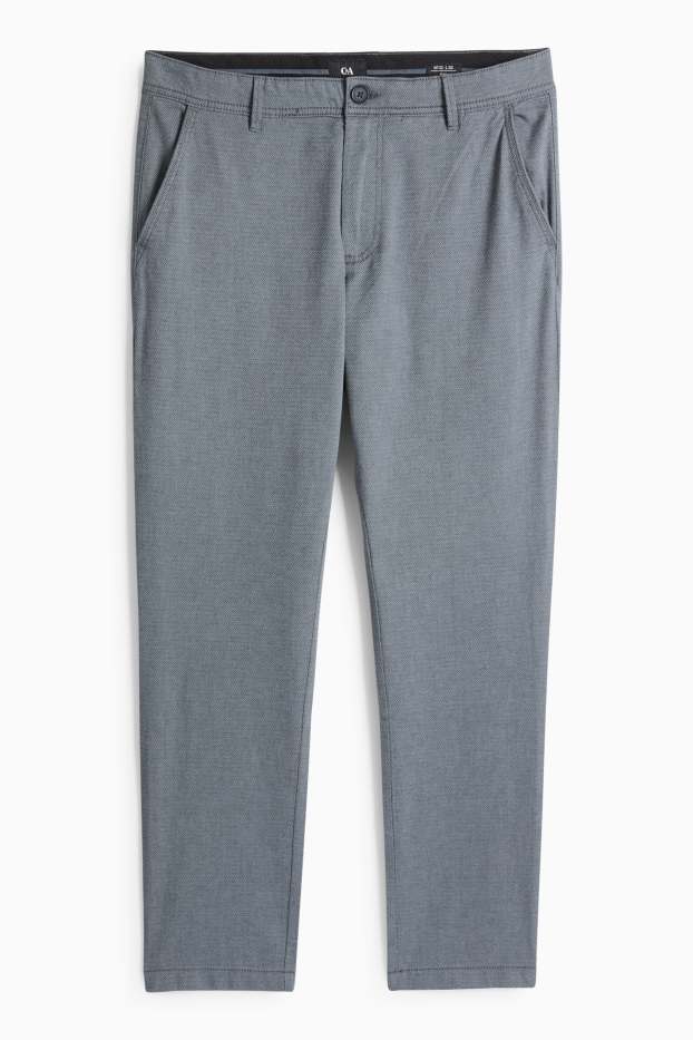 Pánské - Kalhoty chino - slim fit - strukturované - tmavošedá