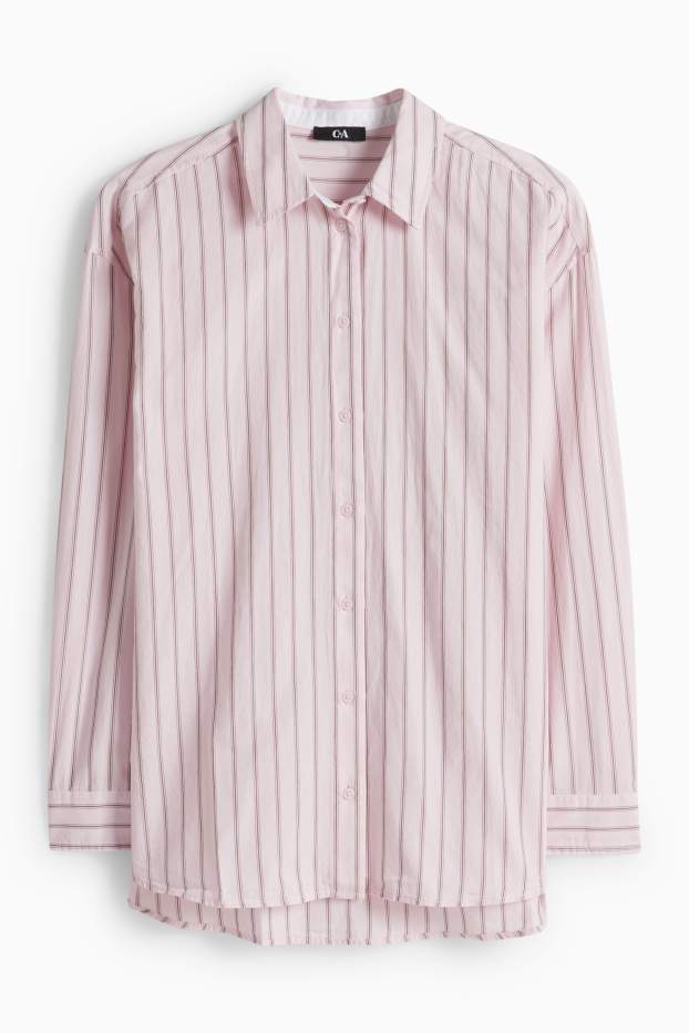 Femmes - Chemisier - à rayures - rose