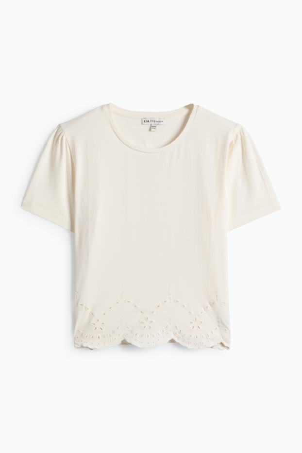 Děti - dívky - Tričko - krémově bílá