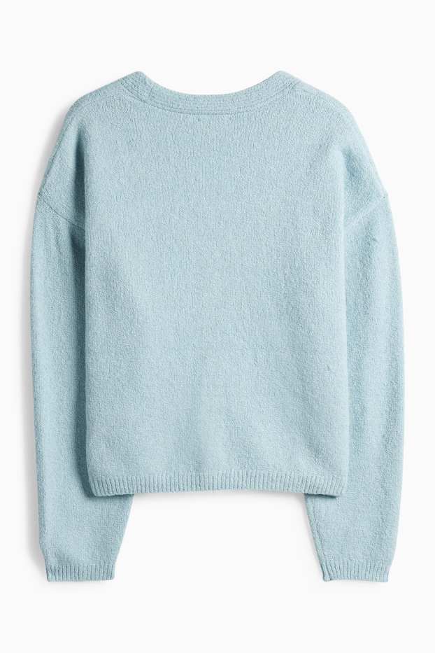 Women - Knitted cardigan - turquoise