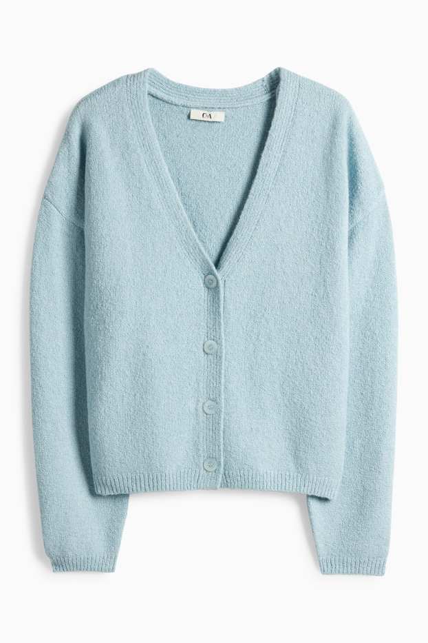 Women - Knitted cardigan - turquoise