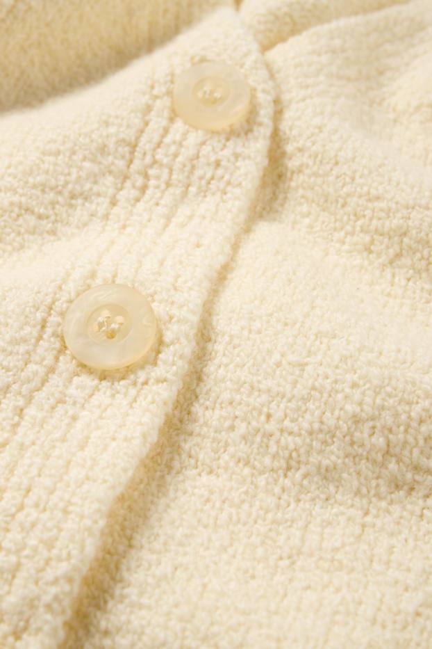 Women - Knitted cardigan - light yellow