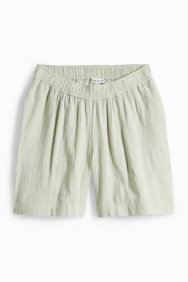 Damen - Umstands-Musselin-Shorts - hellgrün