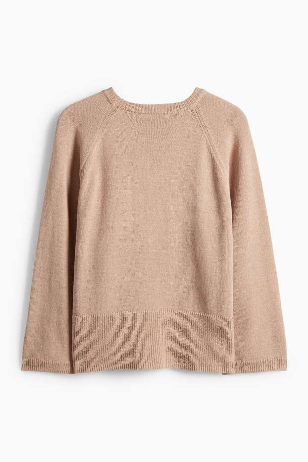 Dámské - Svetr - světle hnědá