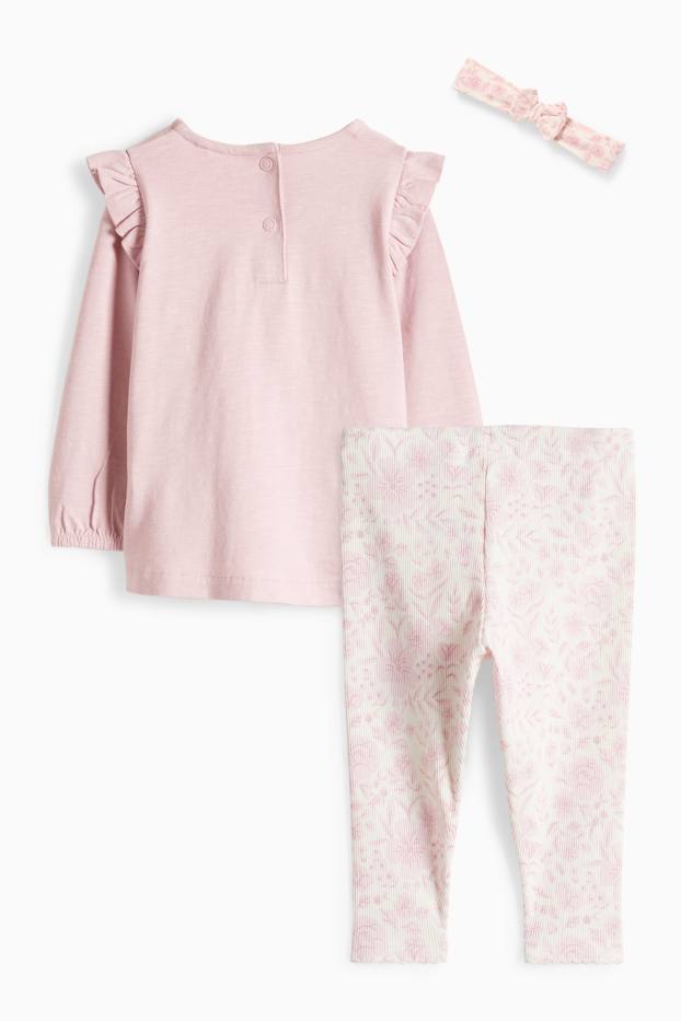 Nadó nena - Papallona - conjunt de ganxet per a nadó - 3 peces - rosa fosc