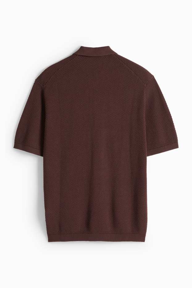 Pánské - Svetr - tmavohnědá