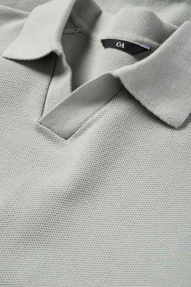 Bărbați - Tricou polo din tricot - regular fit - structurat - gri