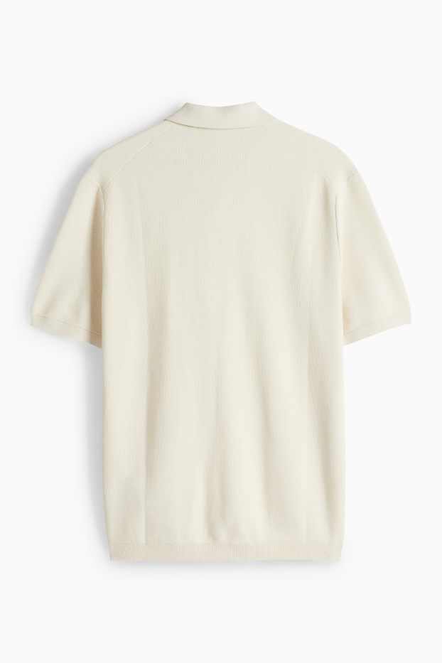 Pánské - Svetr - krémově bílá