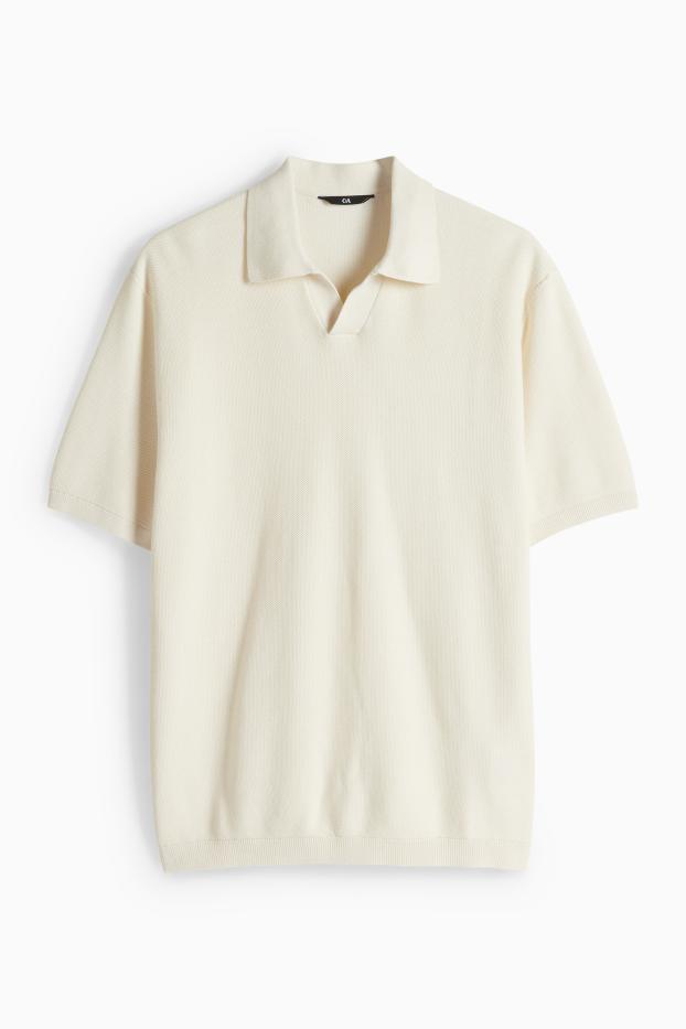 Pánské - Svetr - krémově bílá